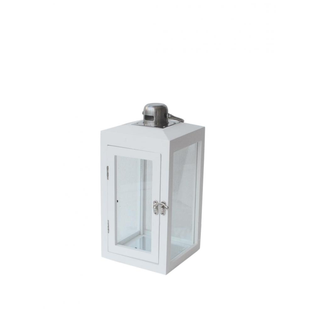 Φανάρι ξύλινο λευκό 14X14X28cm Plastona 00.07.77024