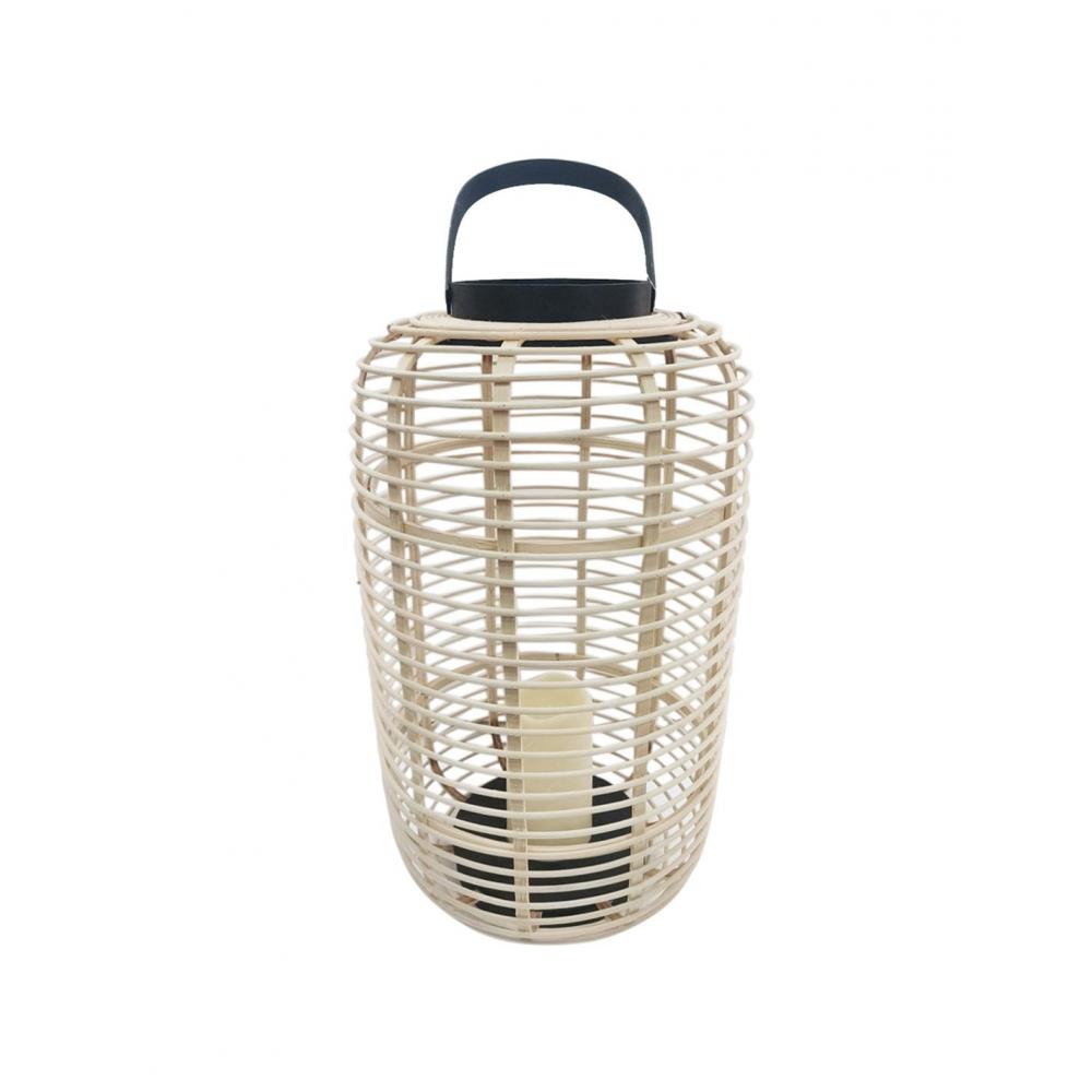 Φανάρι rattan φυσικό με κερί μπατ.LED 29Χ48 Plastona 00.06.61157