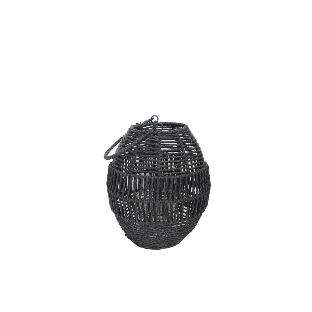 Φανάρι τεχν.Raffia μαύρο Φ23Η25,5cm Plastona 00.06.61306