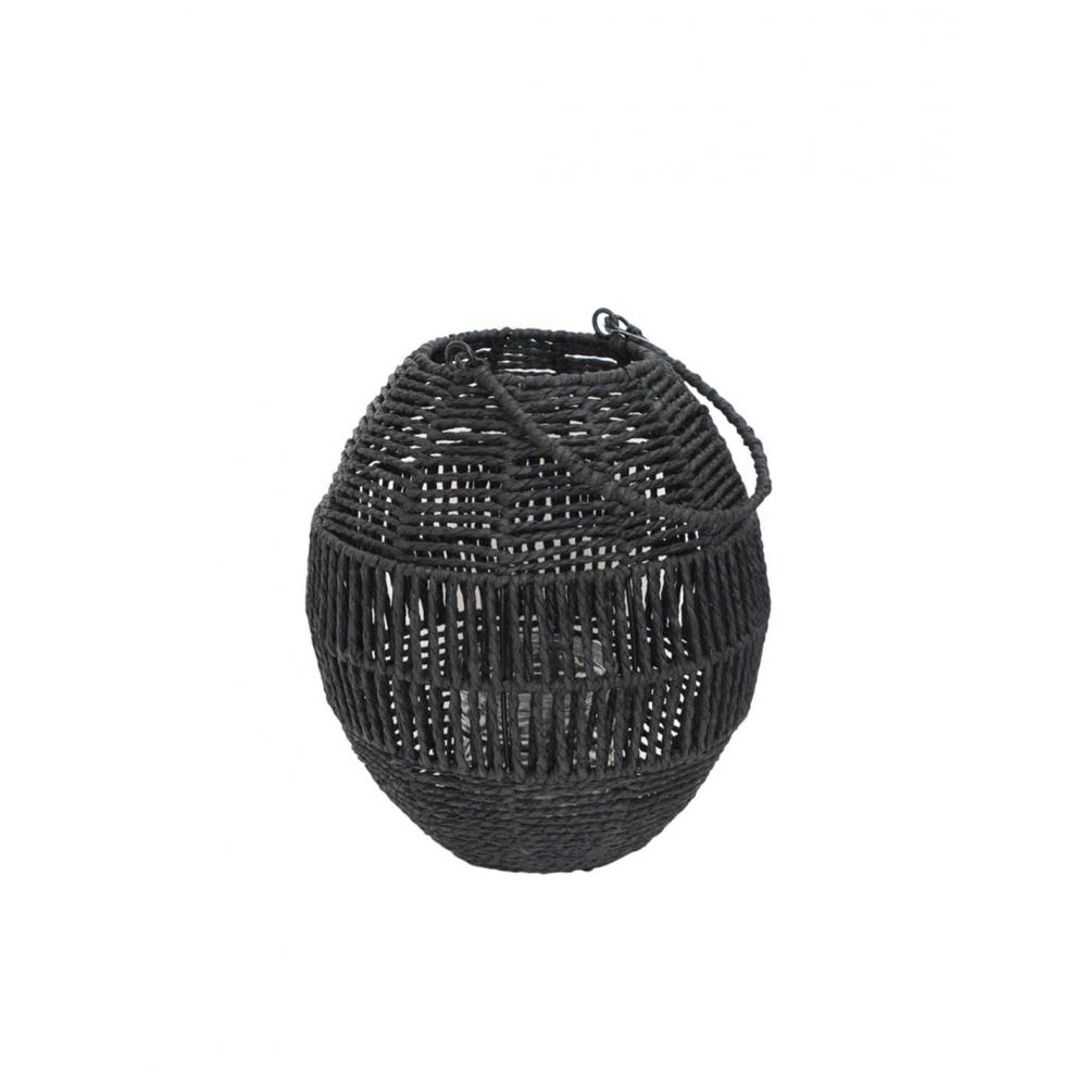 Φανάρι τεχν.Raffia μαύρο Φ27Η29,5cm Plastona 00.06.61305