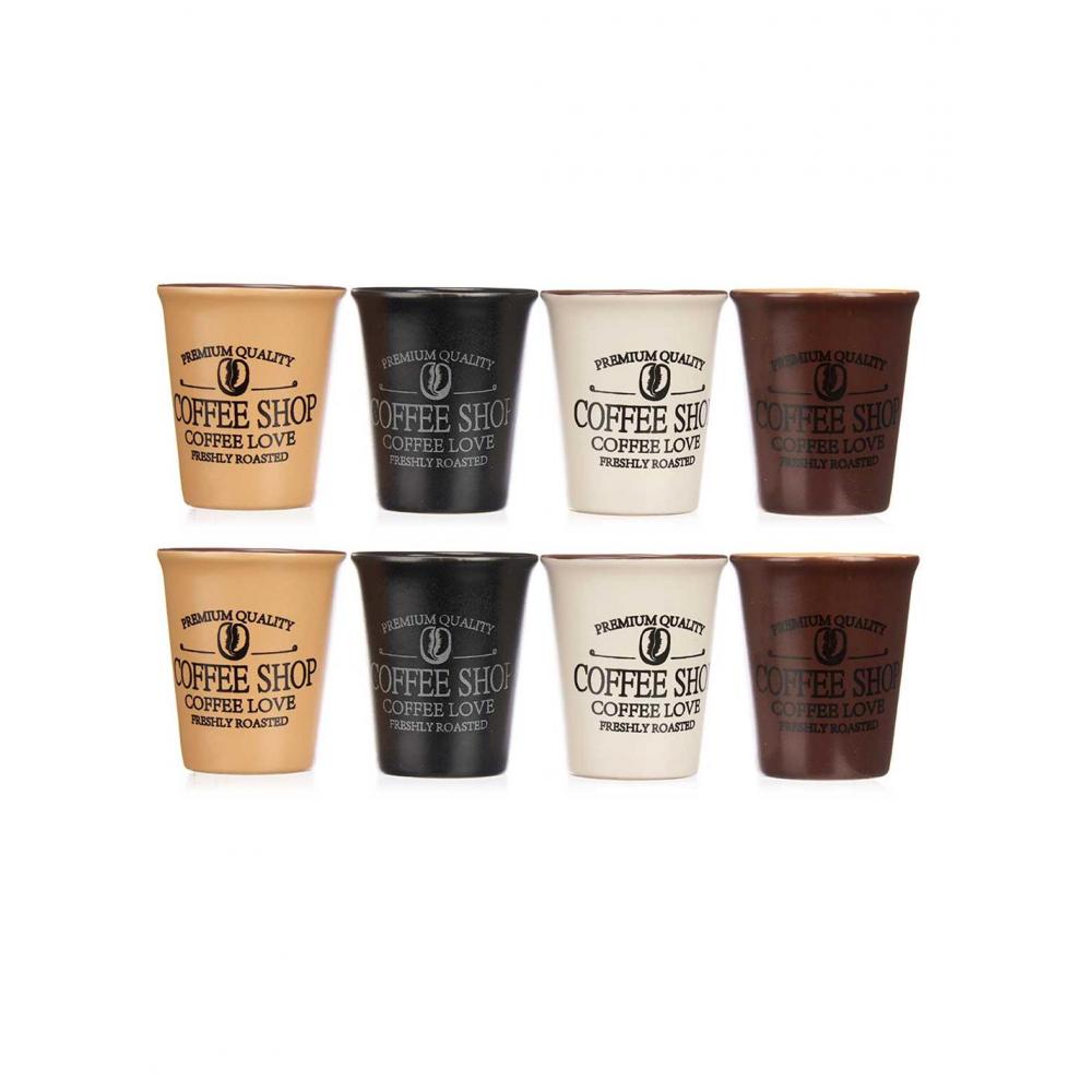 Φλιτζάνι espresso κεραμ.4χρώματα/120ml/6,3x7,5cm Plastona 029.93308