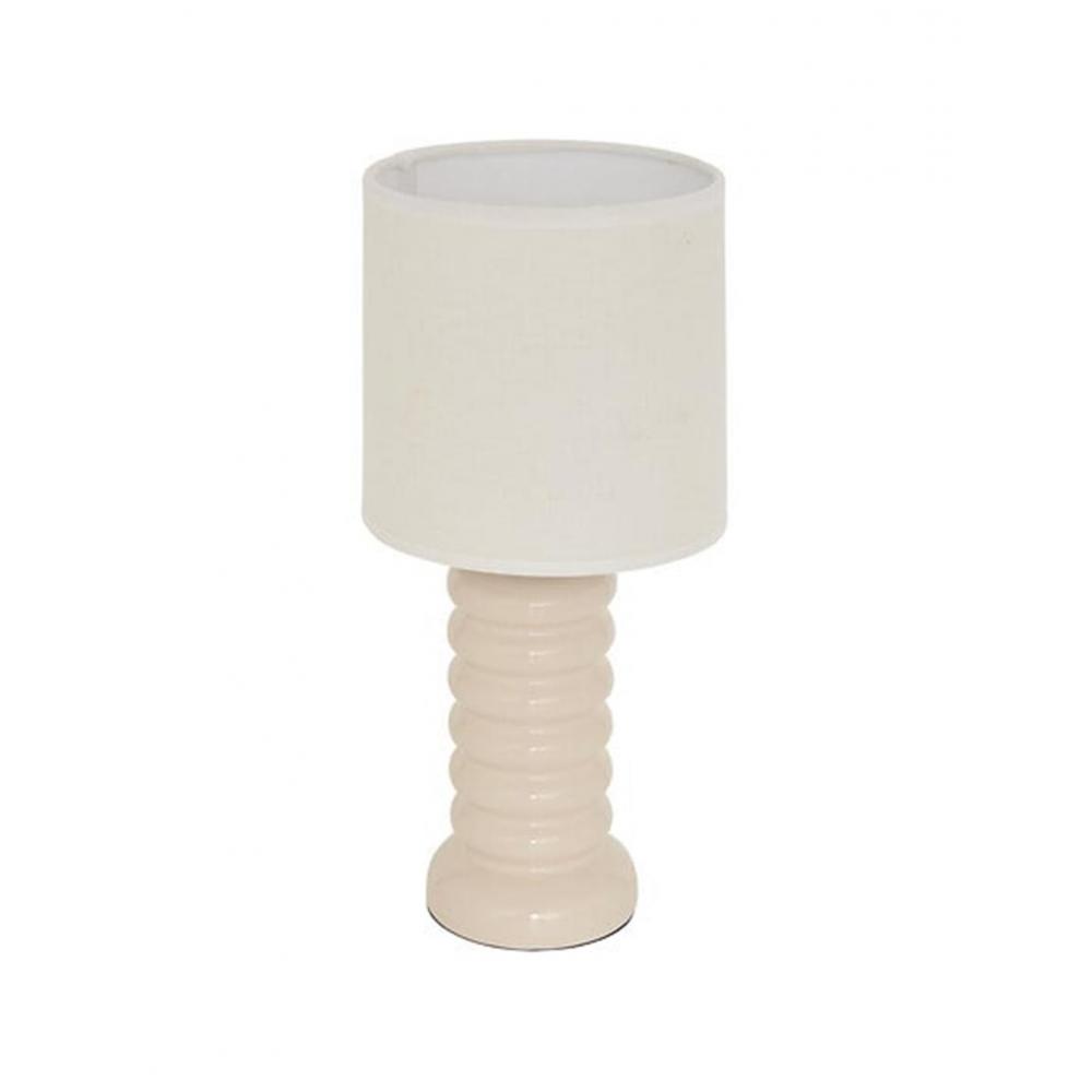 Φωτιστικό επιτραπέζιο κρεμ stoneware Φ15Η33,5cm Plastona 07.210364A