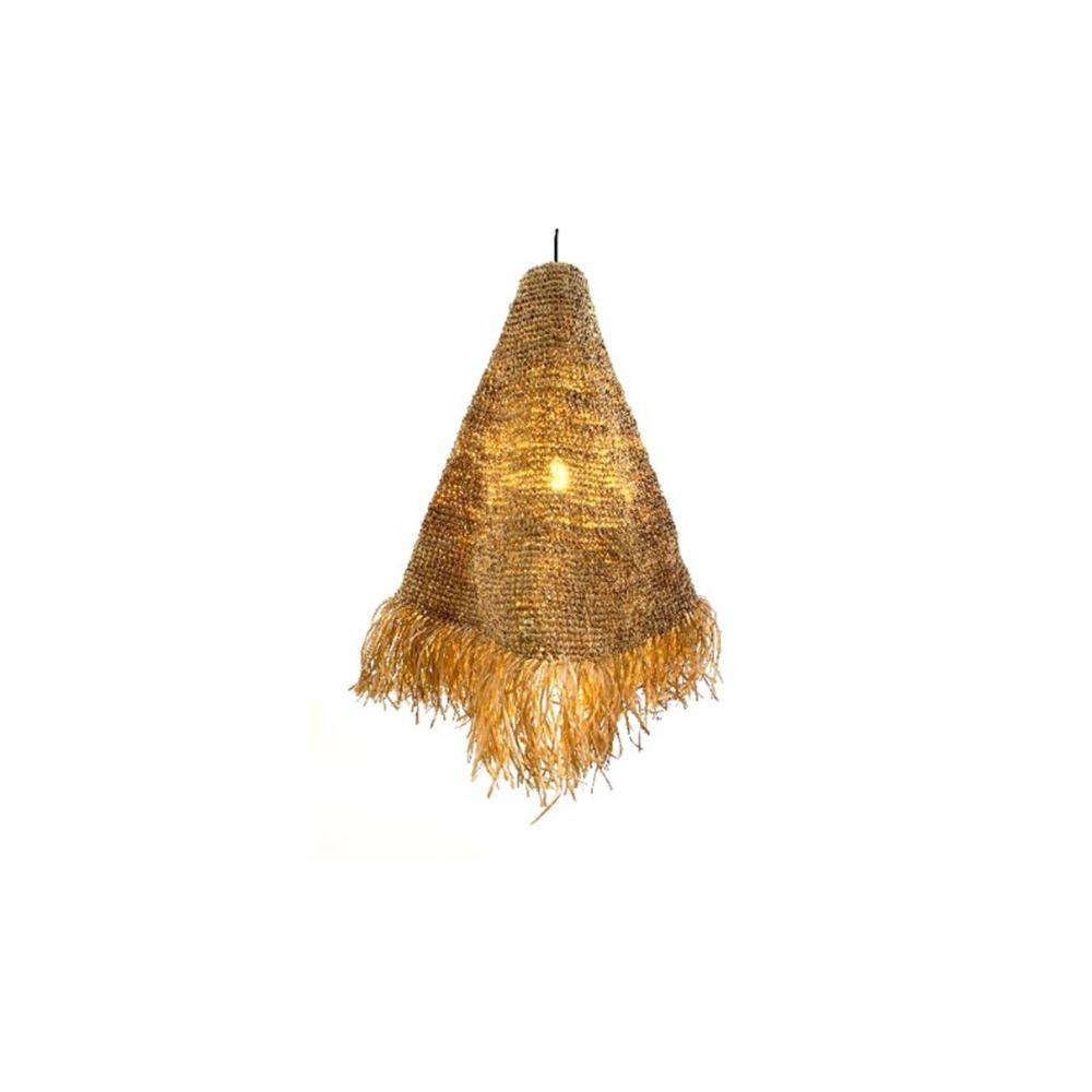 Φωτιστικό οροφής AFRICA corn husk με κρόσια raffia 30Χ90 Plastona 024.304748