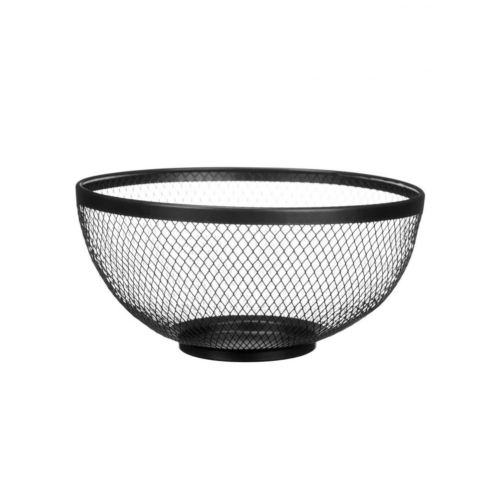 Φρουτιέρα μεταλλική μαύρη Φ26,5Η12,5cm Plastona 029.64226