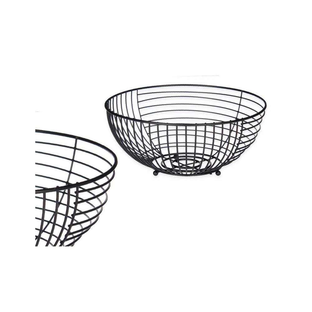 Φρουτιέρα μεταλλική μαύρη Φ28Η12cm Plastona 029.86951