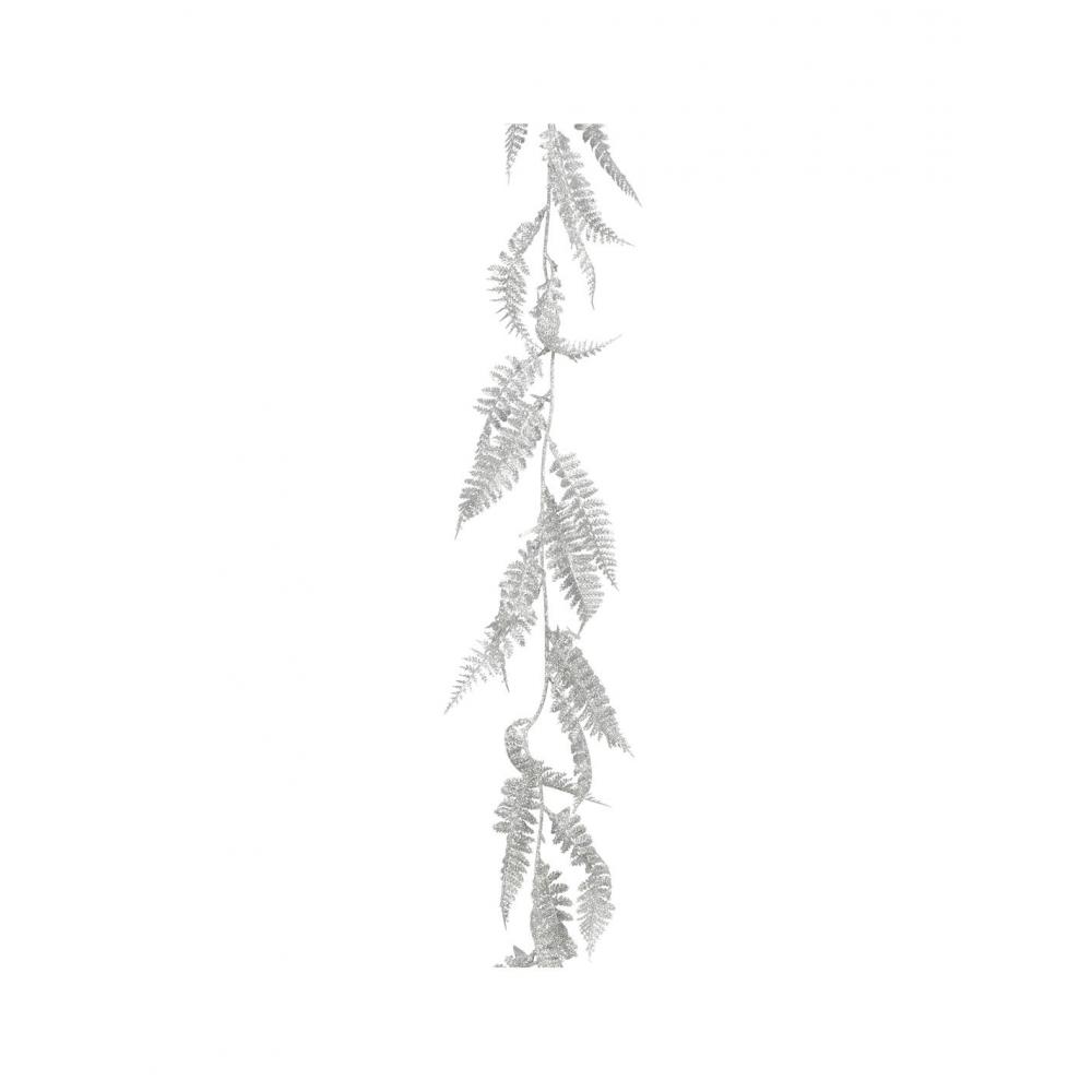 Γιρλάντα με ασημί φύλλα Η180cm Plastona 02.1143453