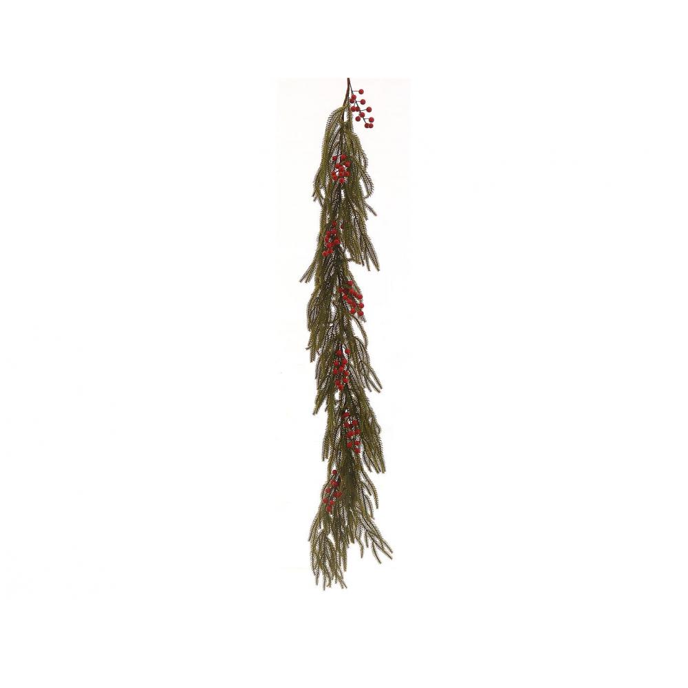 Γιρλάντα πράσινη με berries H150cm Plastona 00.11.18331