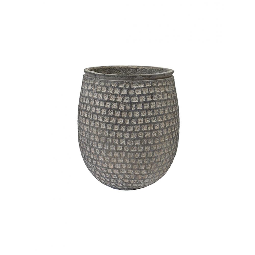 Γλάστρα cement cube αν.γκρι Φ24,5Χ28 Plastona 00.03.35522
