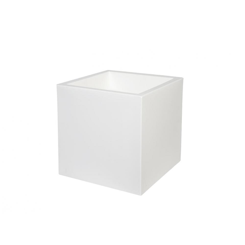 Γλάστρα CUBE λευκή 45X45X45 Plastona 030.CUBE 45 SWWH