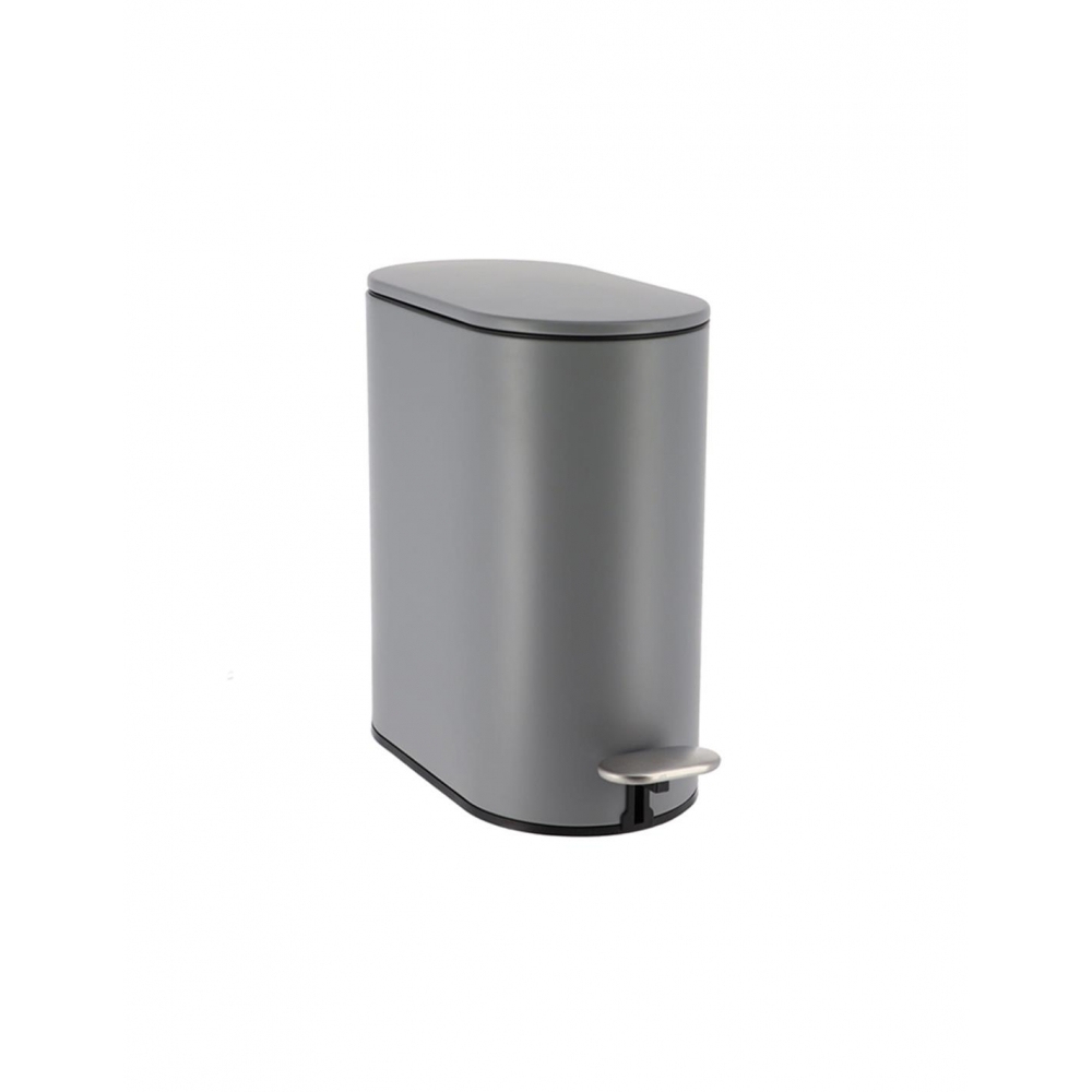 Κάδος απορ.οβάλ γκρι  SS 5lt soft close Plastona 06.AA6549180