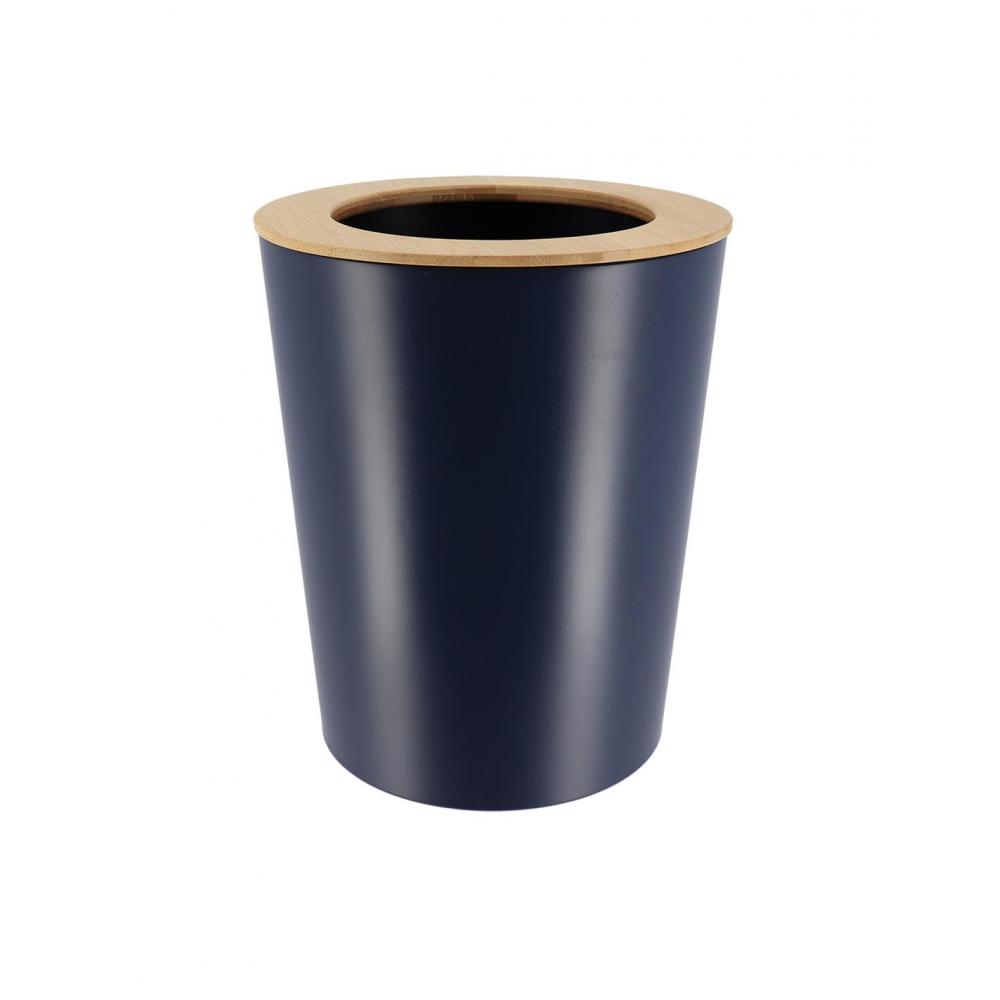 Κάδος αποριμμάτων μεταλ./καπάκι bamboo 5lt μπλε Plastona 06.6550118