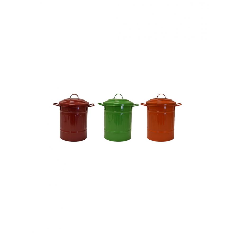 Κάδος με καπάκι Φ 15Χ19 εκ.3 χρ. Plastona 00.05.5929