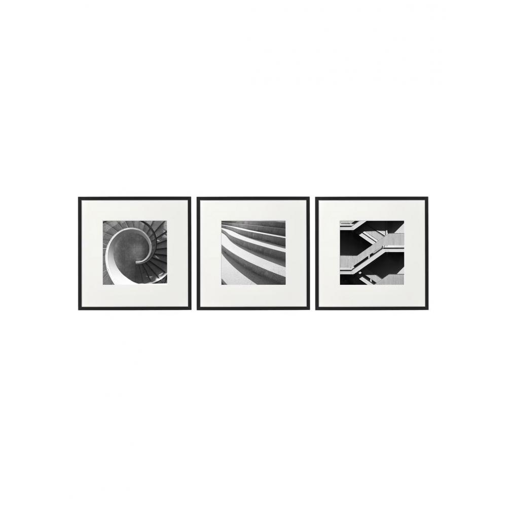 Κάδρο μαυρ/σπρο STAIRS 3σχ. 40X40 Plastona 014.WP2310