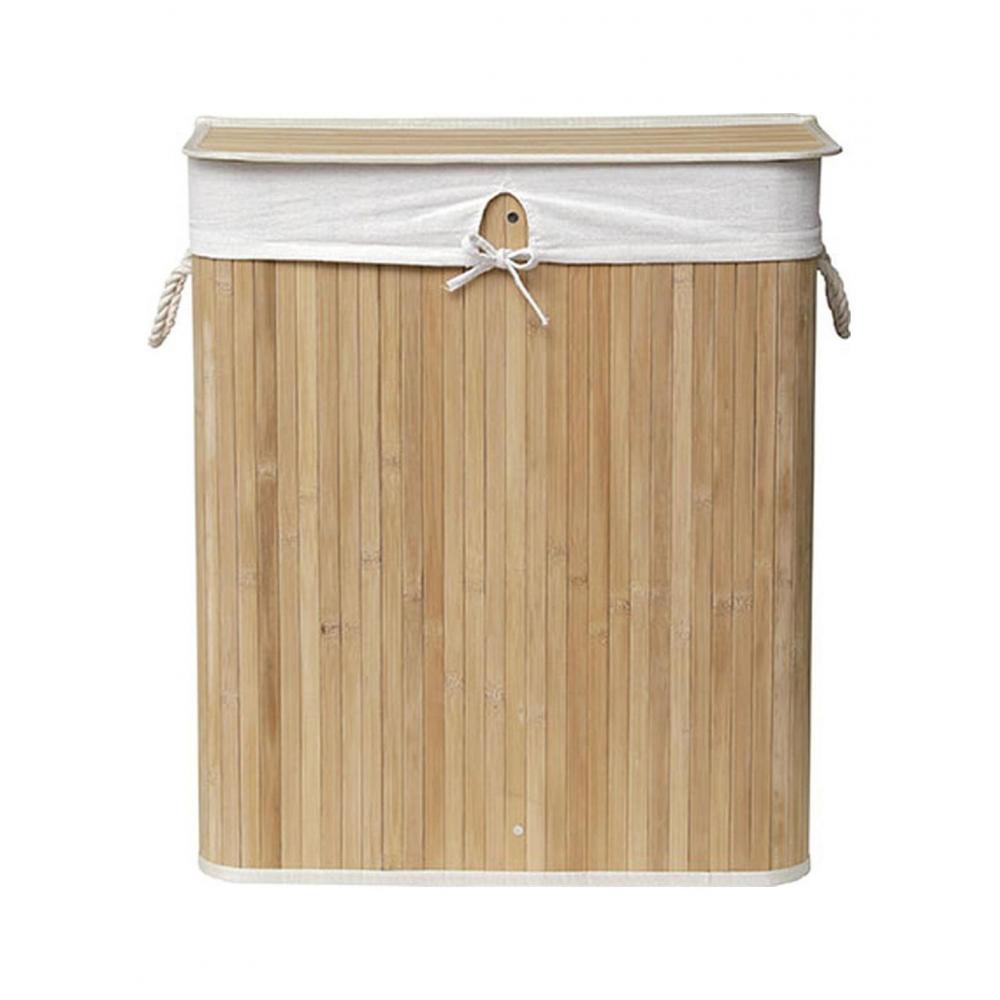 Καλάθι απλύτων bamboo με χώρισμα 32x52x63cm Plastona 06.8708195