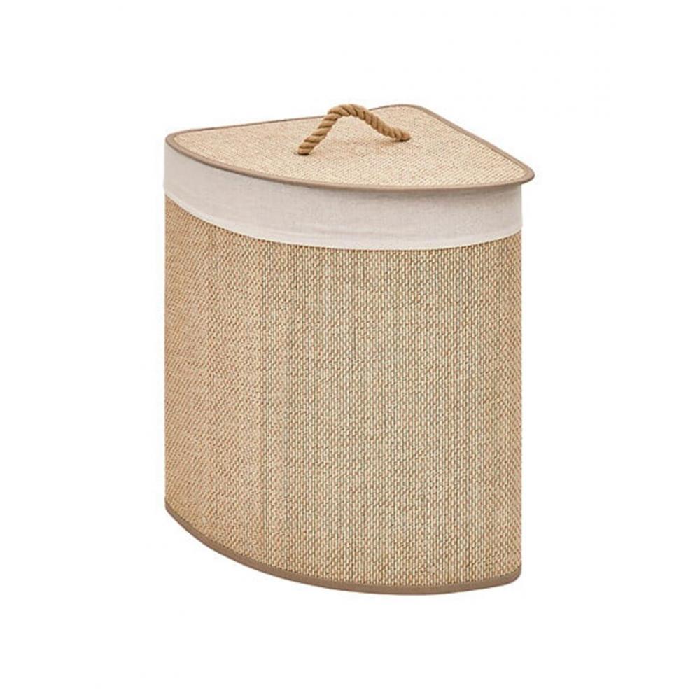 Καλάθι απλύτων γωνιακό Bamboo/MDF 48L/37x37x50cm Plastona 07.206945B