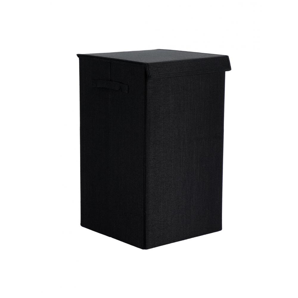 Καλάθι απλύτων με καπάκι  υφασμ.μαύρο 35X35X60 Plastona 06.8718103