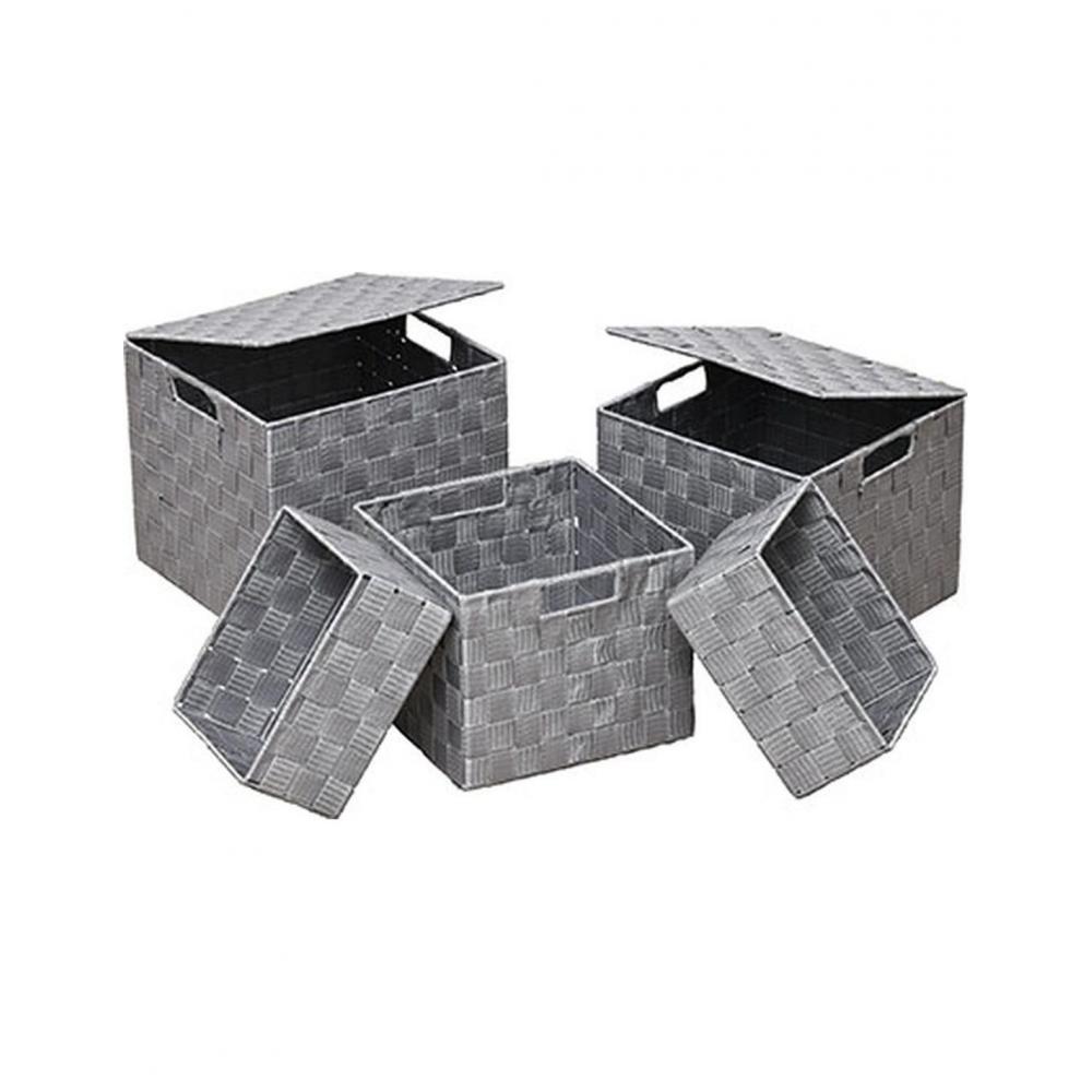Καλάθι αποθήκευσης Polyester γκρι 22X22X18cm Plastona 06.8412518003