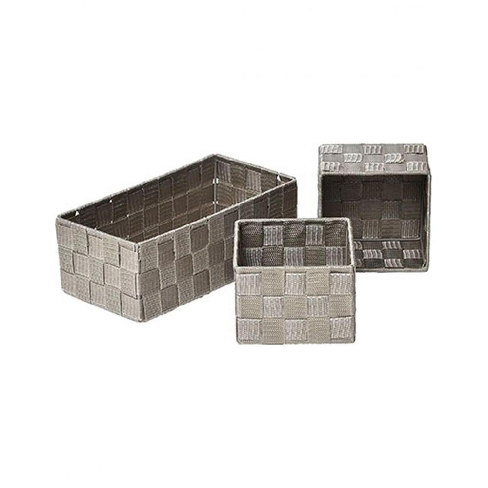 Καλάθι αποθήκευσης Polyester καφέ αν.set3τμχ Plastona 06.84124165