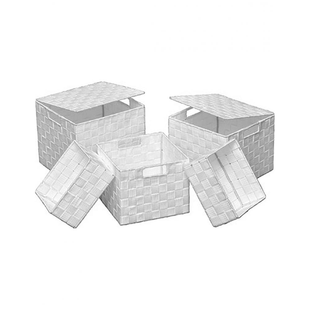 Καλάθι αποθήκευσης Polyester λευκό 20X16X10cm Plastona 06.8412510004