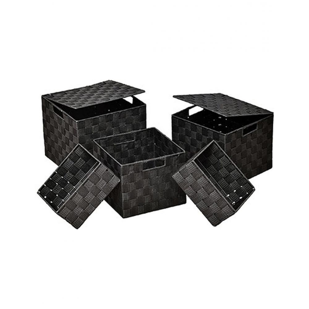 Καλάθι αποθήκευσης Polyester μαύρο 22X22X18cm Plastona 06.8412510303