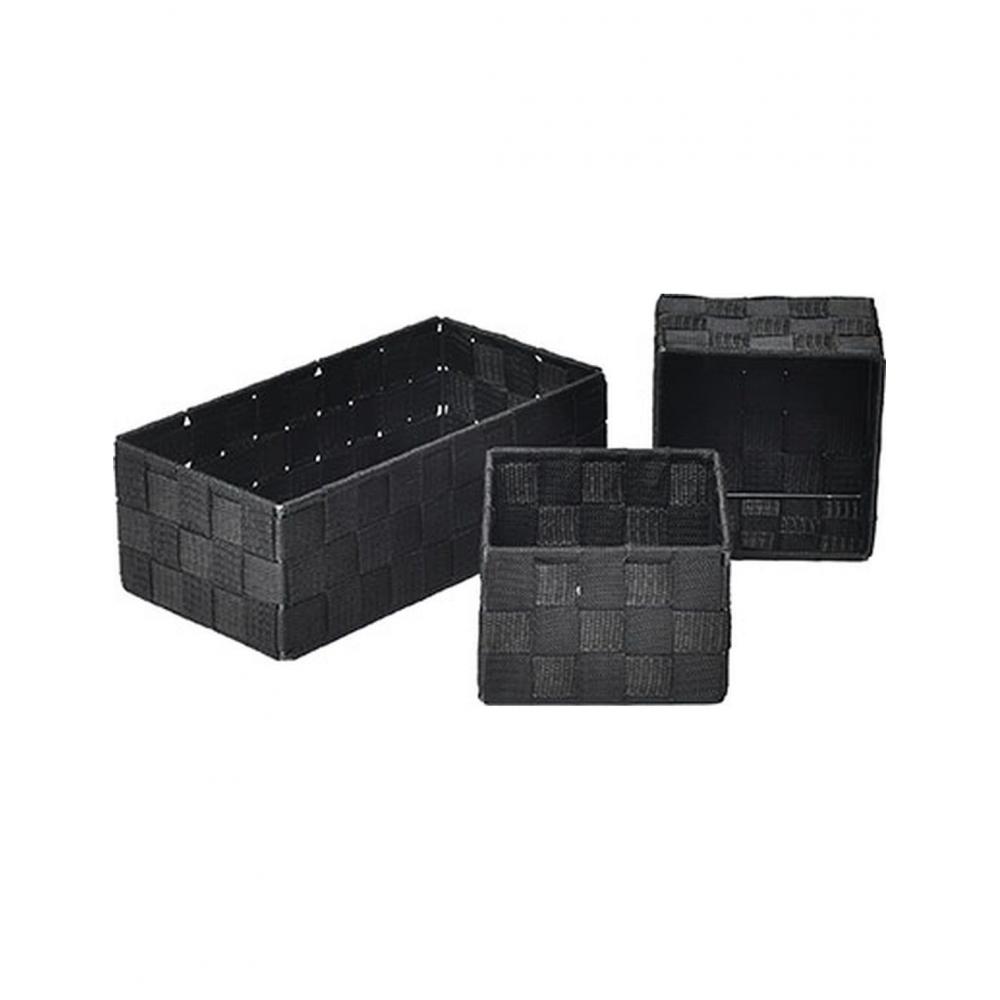 Καλάθι αποθήκευσης Polyester μαύρο set3τμχ Plastona 06.84124103