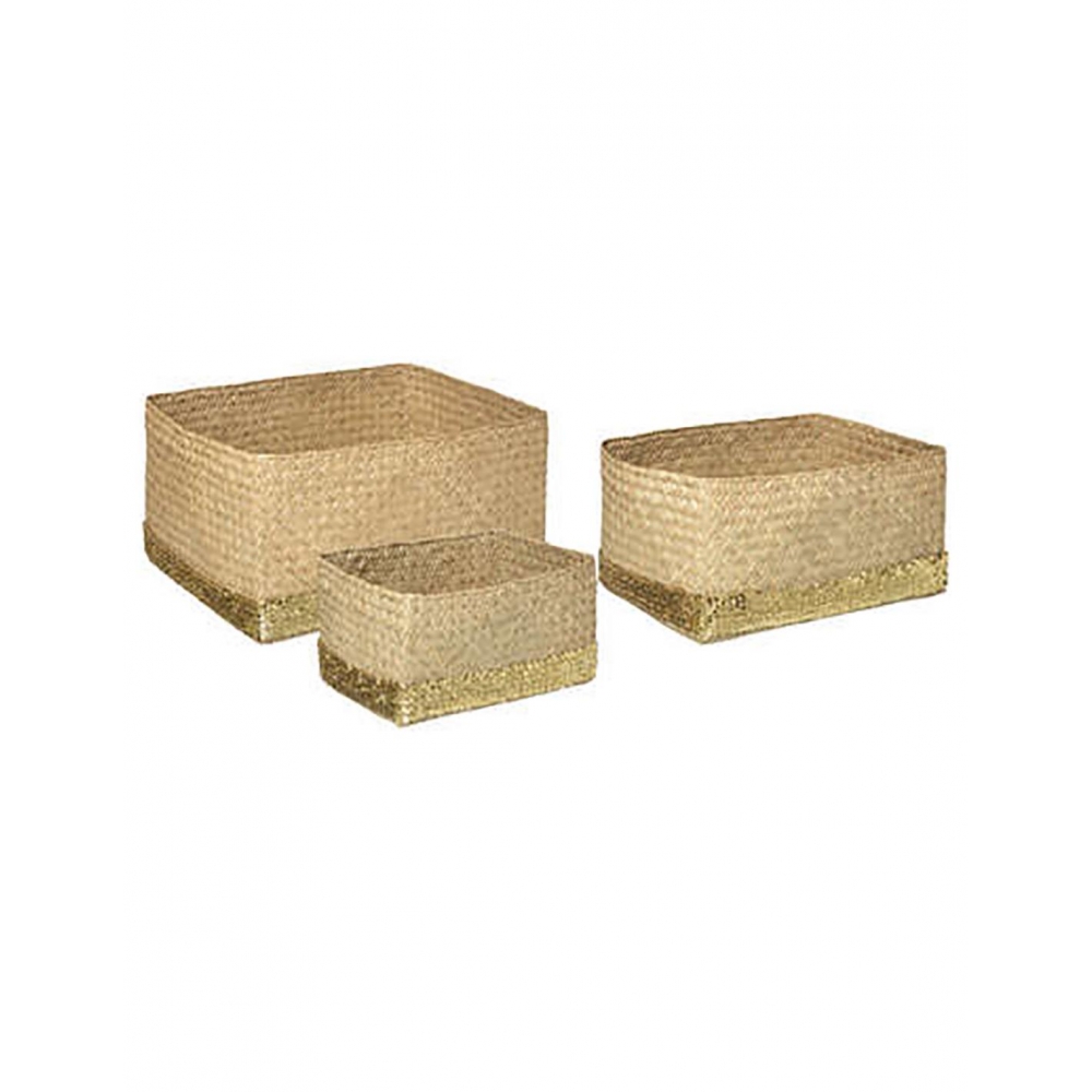 Καλάθι Bamboo με χρυσό τελειώμα σ/3(28Χ21Χ14+37Χ25Χ18+40Χ31Χ20) Plastona 07.178796