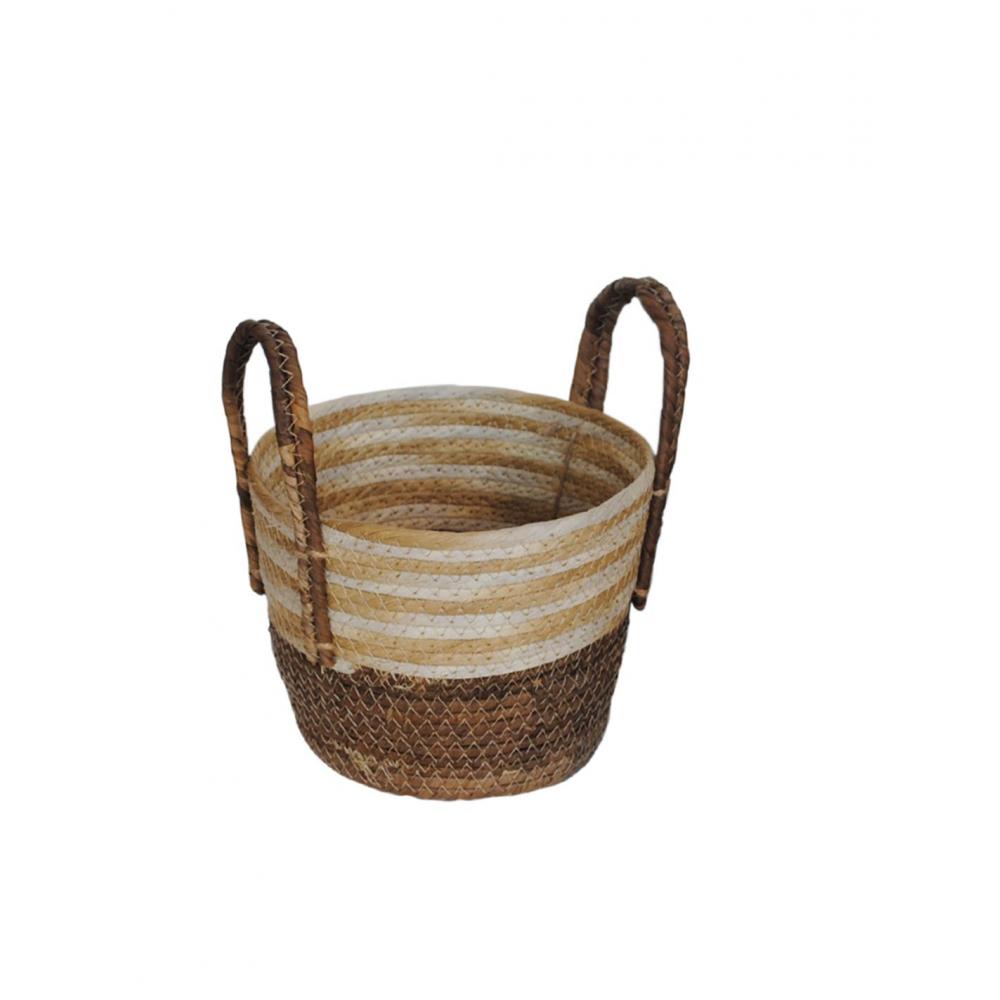 Καλάθι banana καφέ/εκρού ριγέ φάσα 21X17 Plastona 00.06.61512