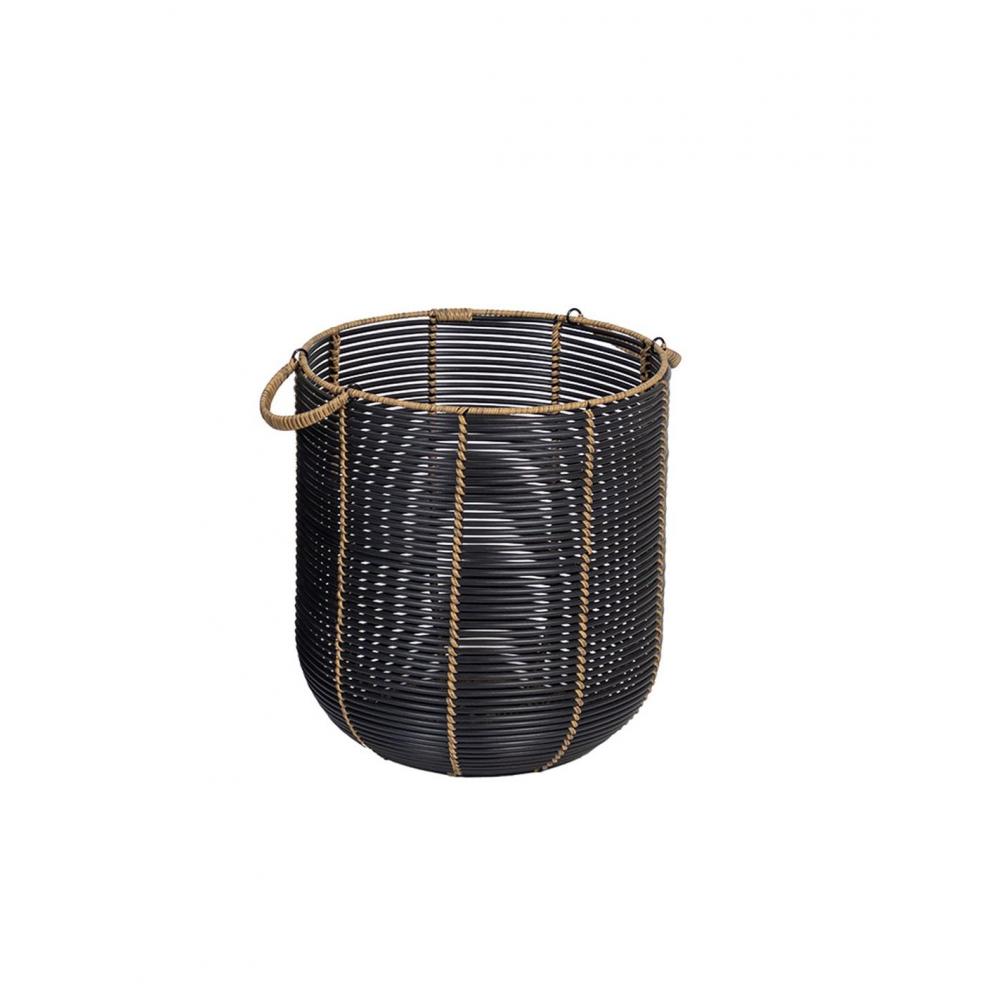 Καλάθι  εξ.χώρου ανακ.rattan μαύρο/φυσικό  35Χ38 Plastona 06.8421024702