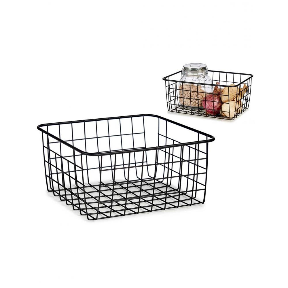 Καλάθι οργάνωσης μαύρο μεταλλικό 22x28,5x12,7cm Plastona 029.92307