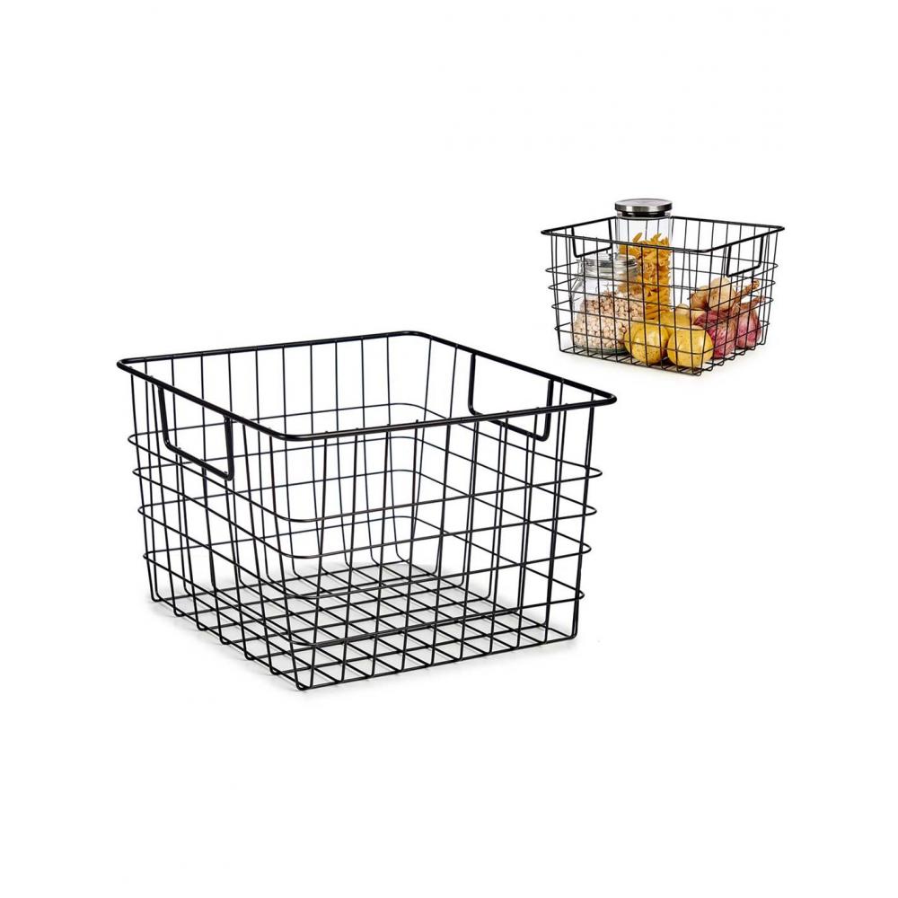 Καλάθι οργάνωσης μαύρο μεταλλικό 29x32x19,5cm Plastona 029.92308