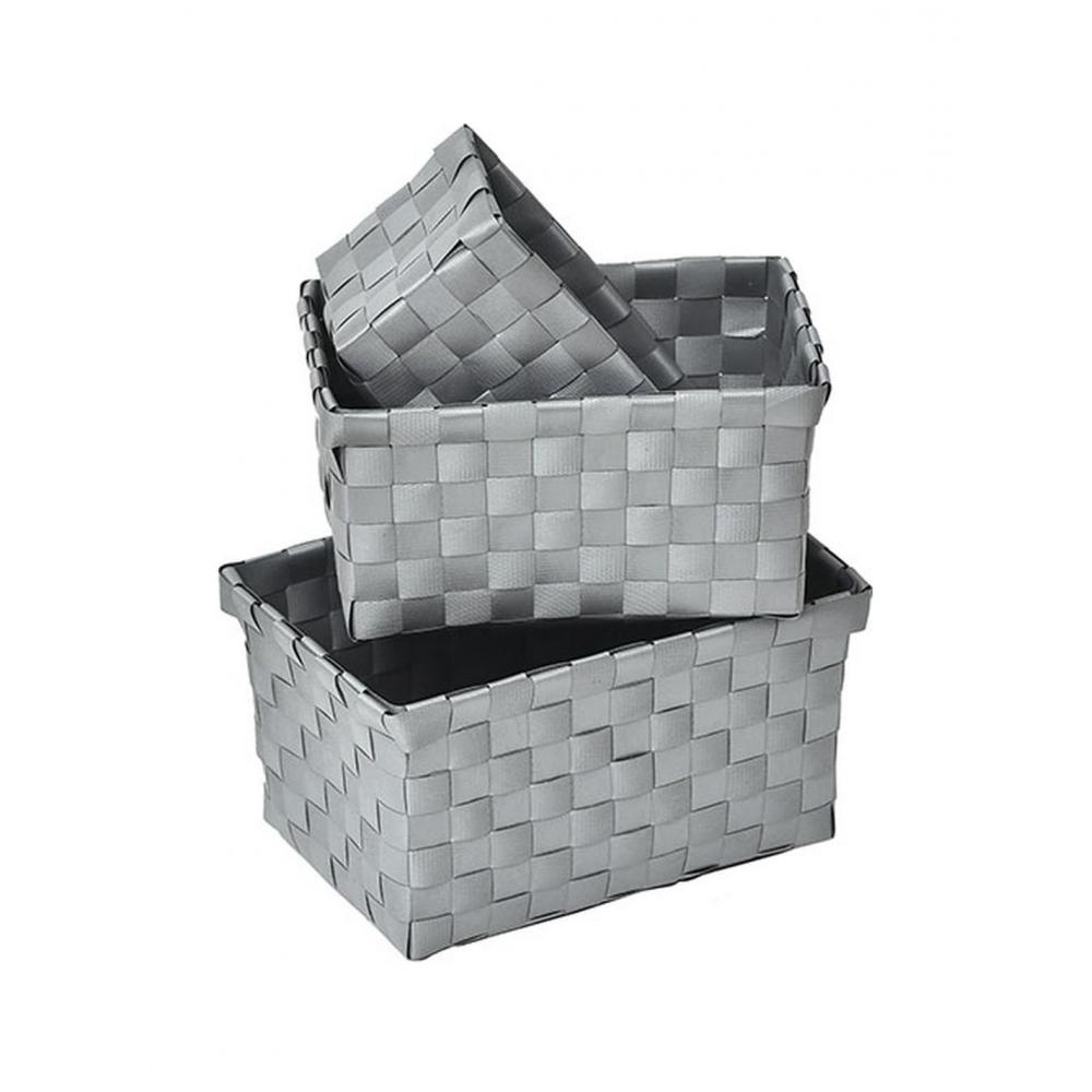 Καλάθι οργάνωσης PP γκρι set 19X13X9,5cm/17X11X8,5cm/15X9X7cm Plastona 06.8400180