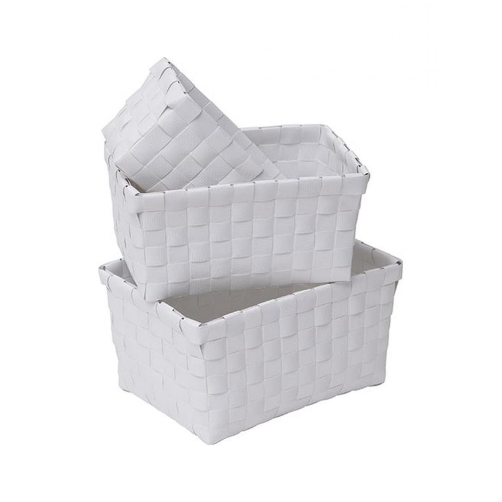 Καλάθι οργάνωσης PP λευκό set 19X13X9,5cm/17X11X8,5cm/15X9X7cm Plastona 06.8400100