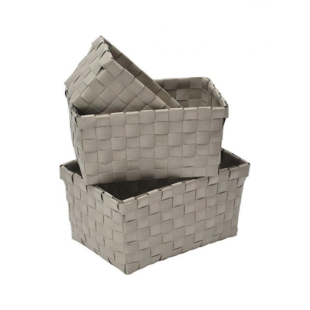 Καλάθι οργάνωσης PP μπεζ set 19X13X9,5cm/17X11X8,5cm/15X9X7cm Plastona 06.8400165
