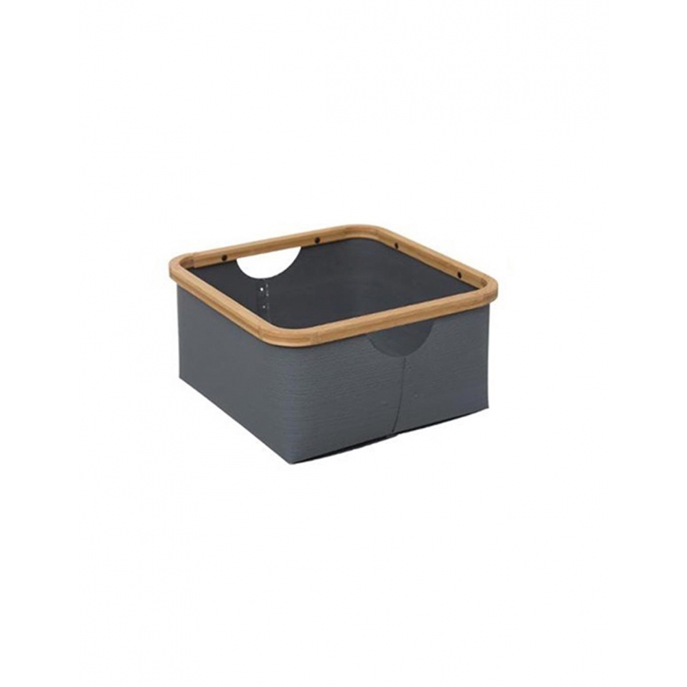 Καλάθι πολυπ.γκρι με bamboo  28,8Χ28,8Χ15 Plastona 07.160390C