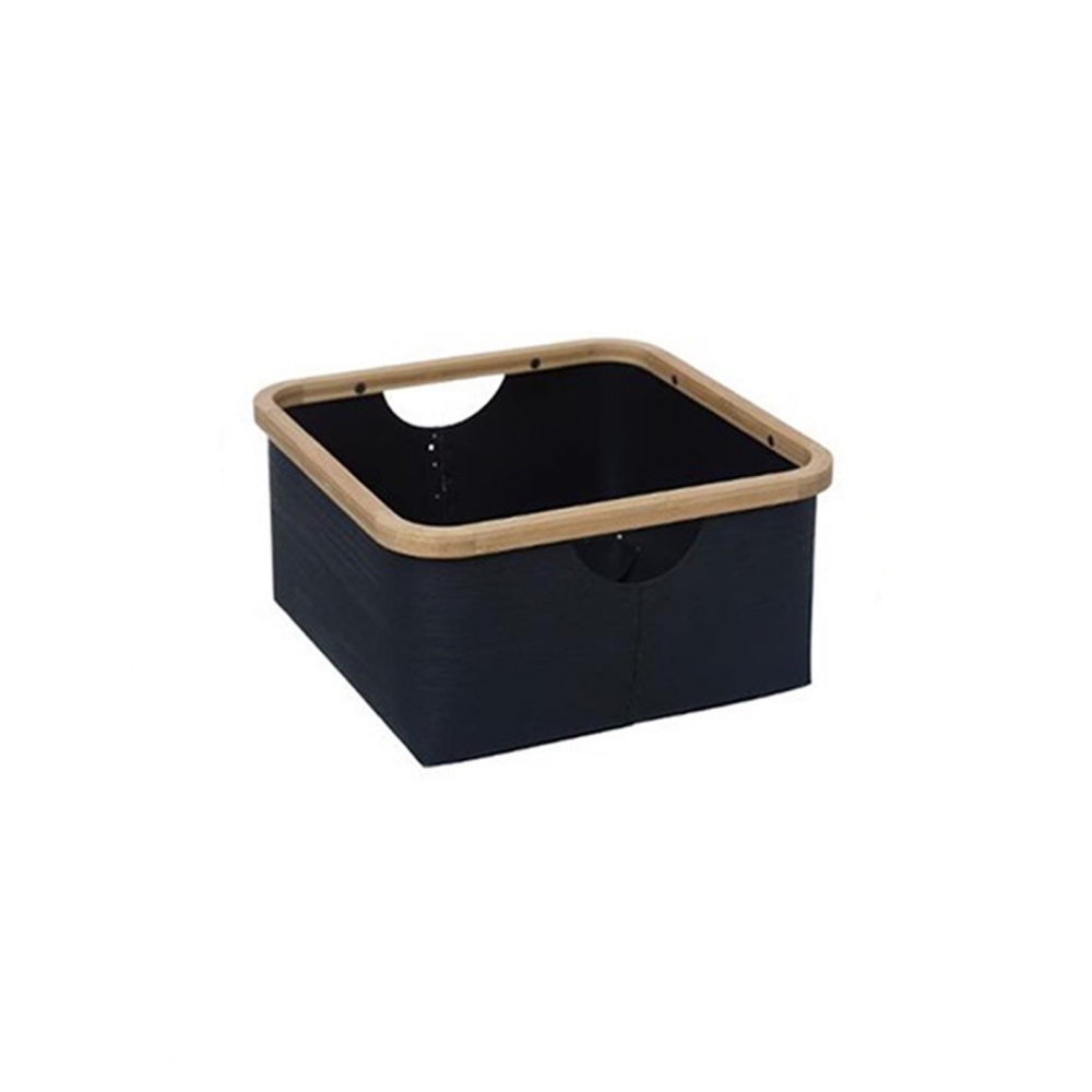 Καλάθι πολυπ.μαύρο με bamboo  28,8Χ28,8Χ15 Plastona 07.160390A