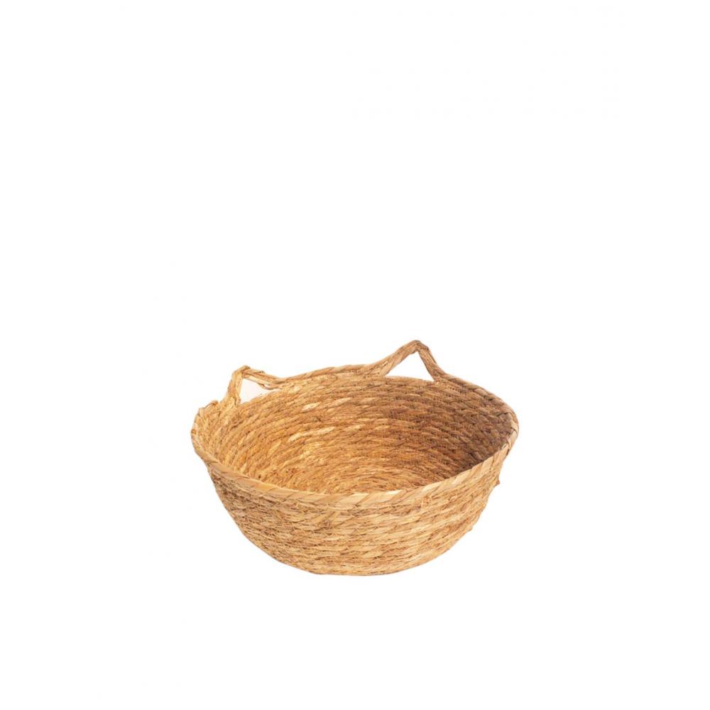 Καλάθι ψάθινο φυσικό Φ34,5Η13,5/17cm Plastona 00.06.61405