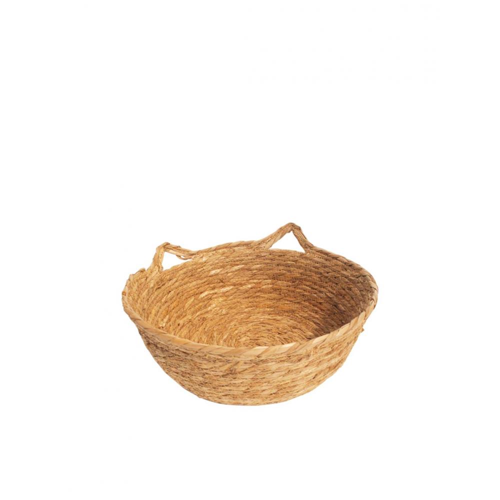 Καλάθι ψάθινο φυσικό Φ42Η14,5/19,5cm Plastona 00.06.61406