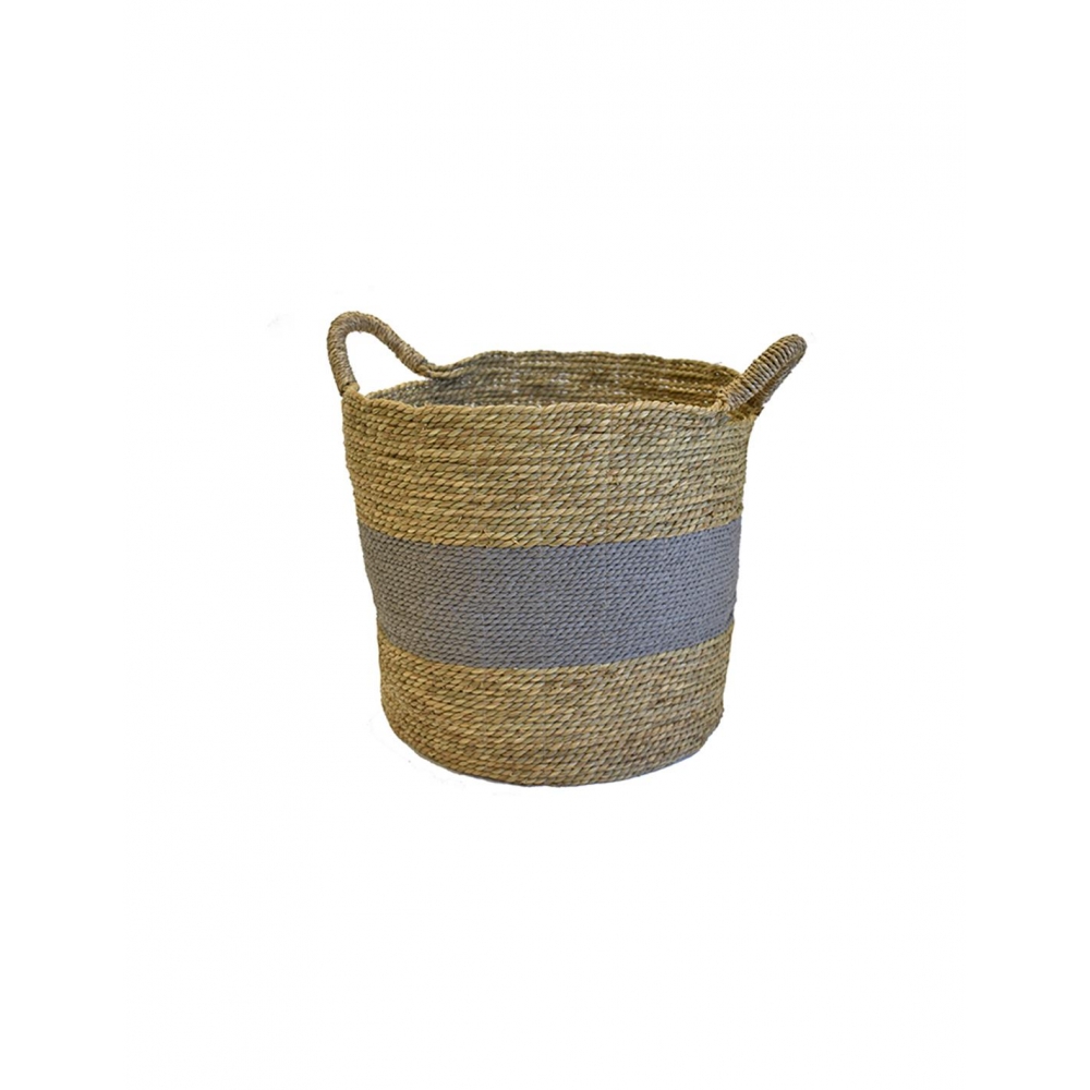 Καλάθι ψάθινο φυσικό γκρί 45X45 Plastona 00.06.67170