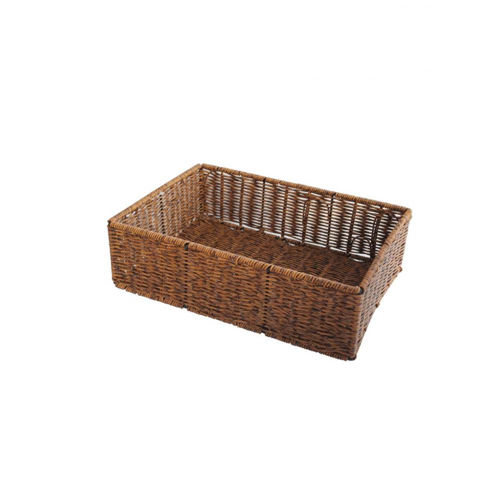 Καλάθι τεχνητό rattan καφε 30,5Χ20,5Χ9,5CM Plastona 00.06.61315