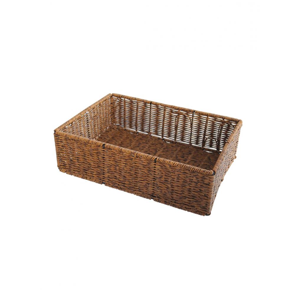 Καλάθι τεχνητό rattan καφε 35,5Χ25,5Χ10,5CM Plastona 00.06.61316