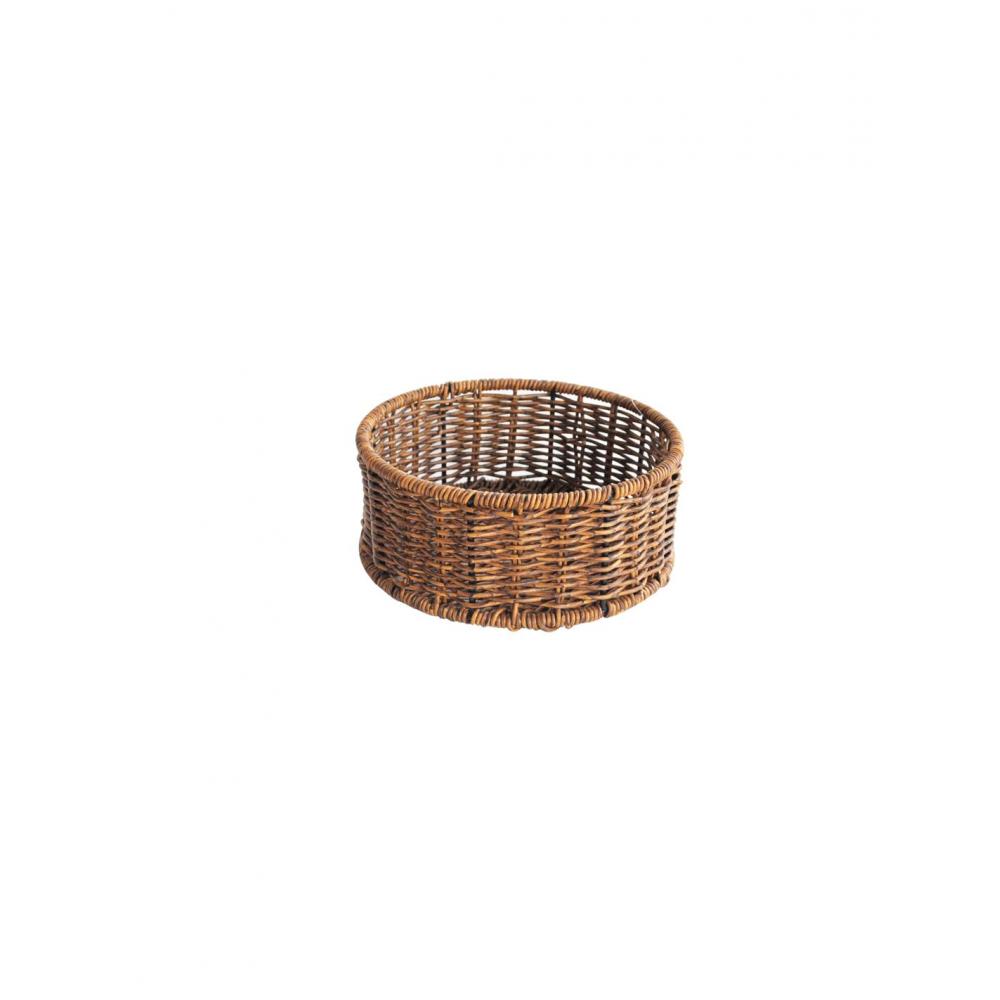 Καλάθι τεχνητό rattan καφε Φ20Χ8,5CM Plastona 00.06.61317
