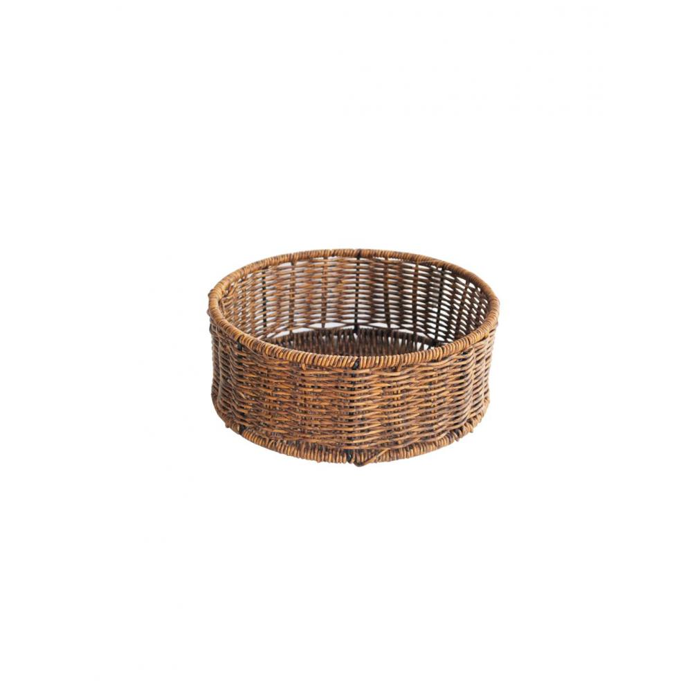 Καλάθι τεχνητό rattan καφε Φ25Χ9,5CM Plastona 00.06.61318
