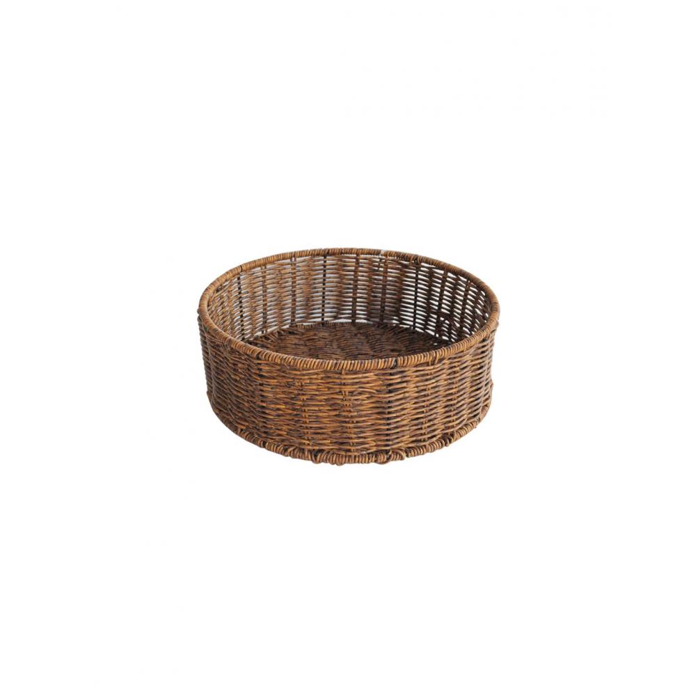 Καλάθι τεχνητό rattan καφε Φ30Χ10,5CM Plastona 00.06.61319