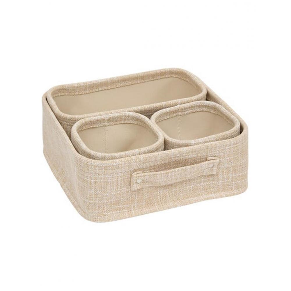Καλάθια οργάνωσης  μπεζ s/4 31x31x10cm Plastona 07.206998