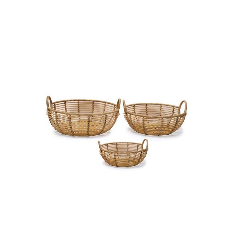 Καλάθια Polyrattan φυσικό σετ3τμχ Plastona 014.SG0343
