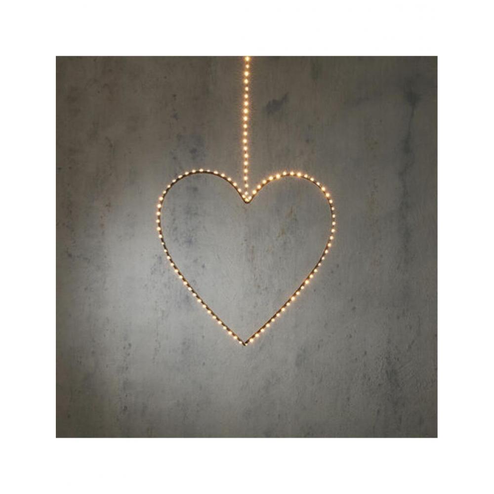 Καρδιά περιγ/μα φωτιζόμενο Χ120LED warm  38εκ. Plastona 03.02700