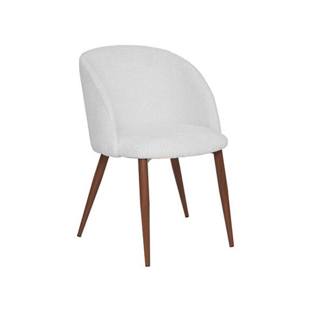 Καρέκλα λευκή μπουκλέ/μεταλ.πόδια  60x54 x80 cm Plastona 07.207351A