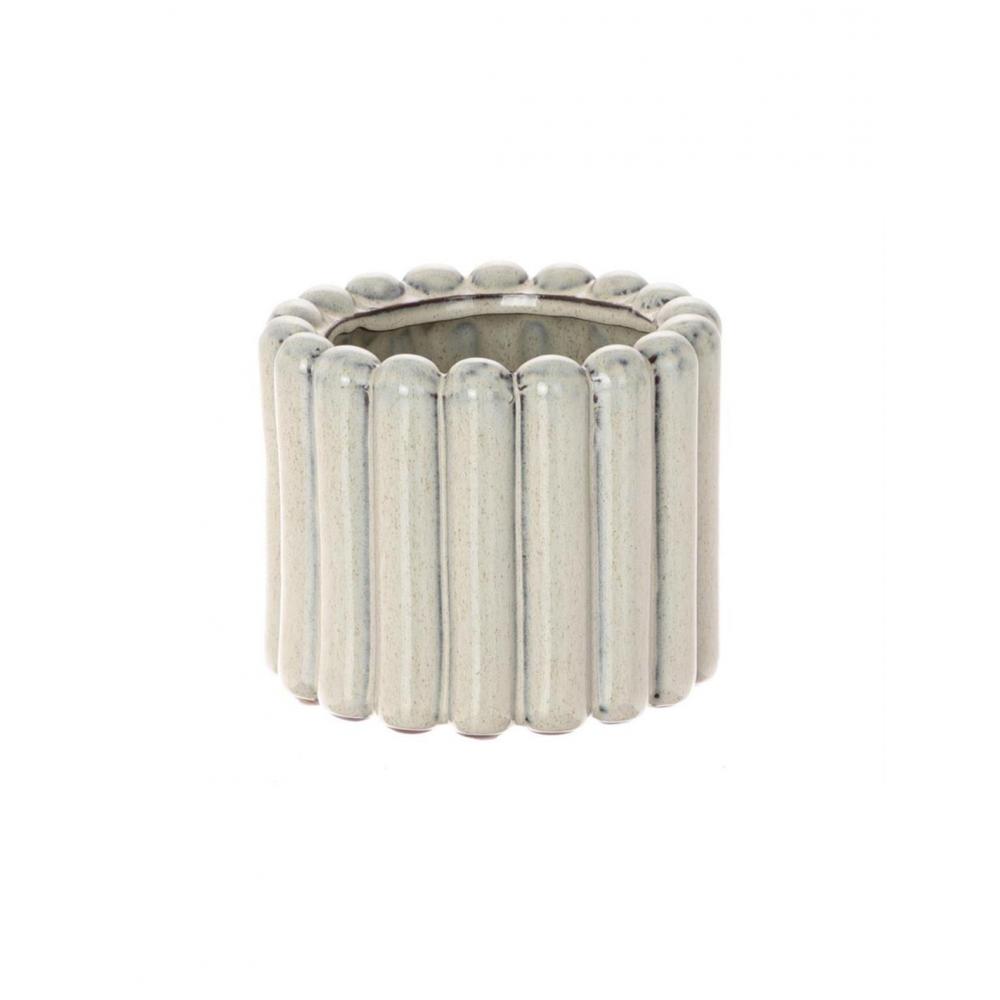 Κασπώ κεραμ. Ριγωτό κρεμ Φ9 Η7cm Plastona 012.312207315