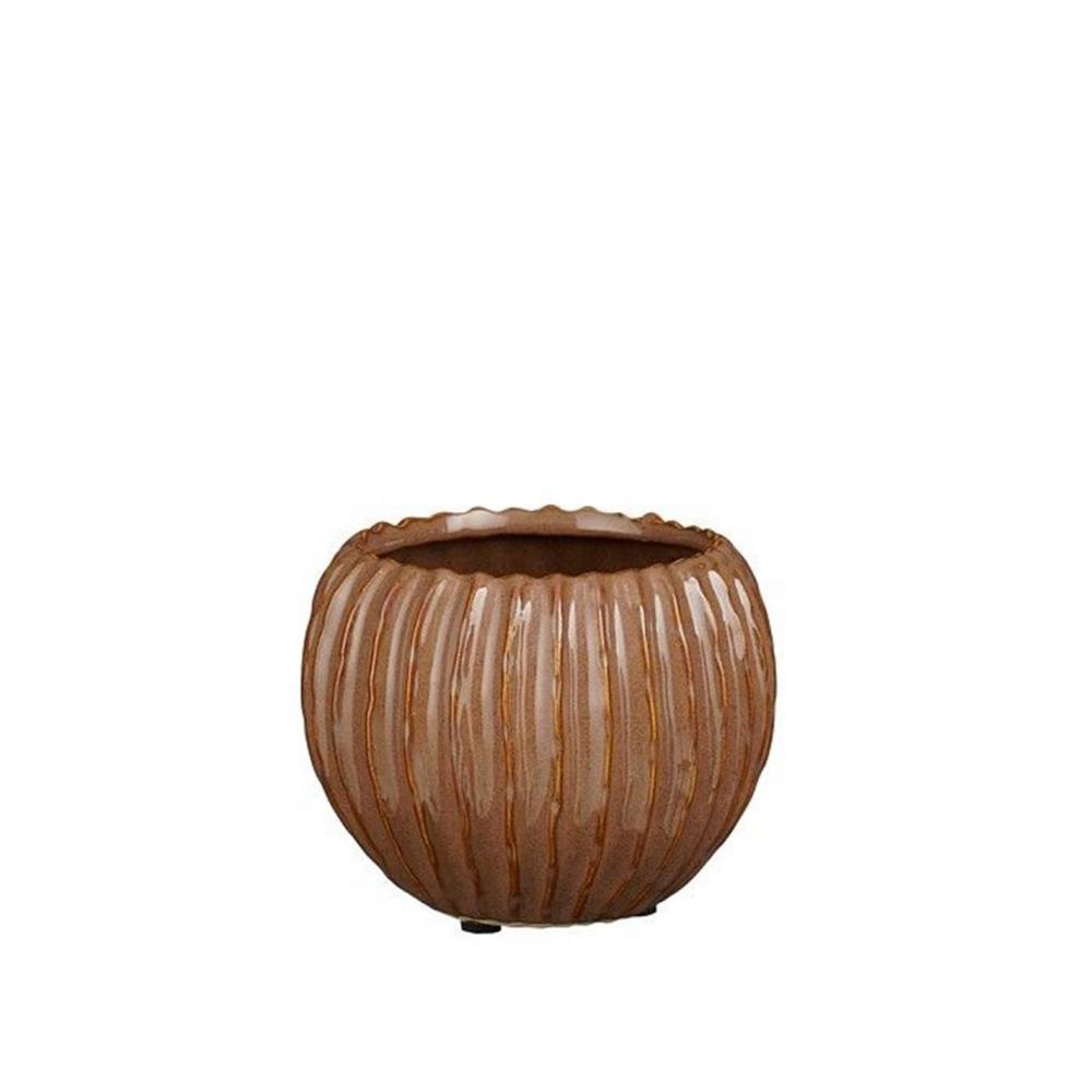 Κασπώ κεραμικό καφέ Φ14,5Η11,5 cm Plastona 02.1191576