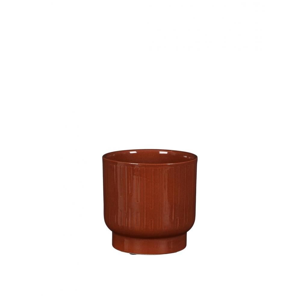 Κασπώ κεραμικό καφέ  Φ15Η14cm Plastona 02.1138380